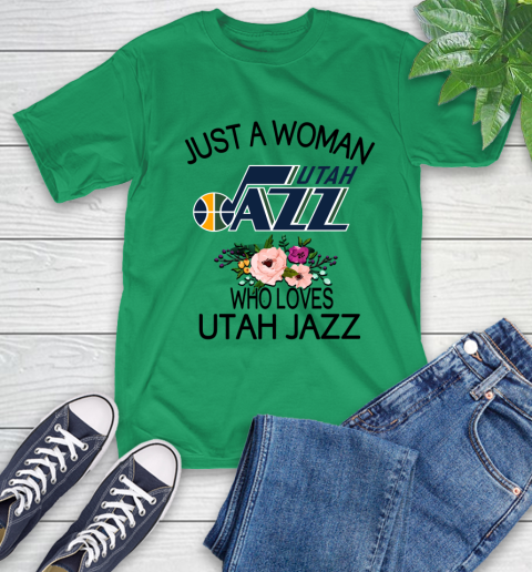 NBA Just A Woman Who Loves Utah Jazz Basketball Sports T-Shirt 5