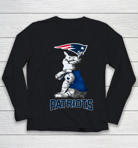 NFL Football My Cat Loves New England Patriots Youth Long Sleeve