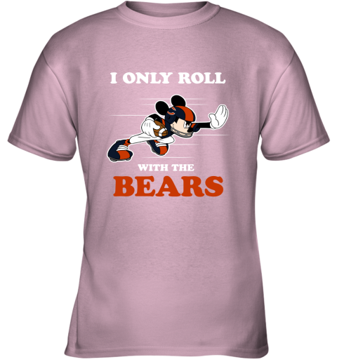 NFL Mickey Mouse I Only Roll With Chicago Bears Youth T-Shirt 