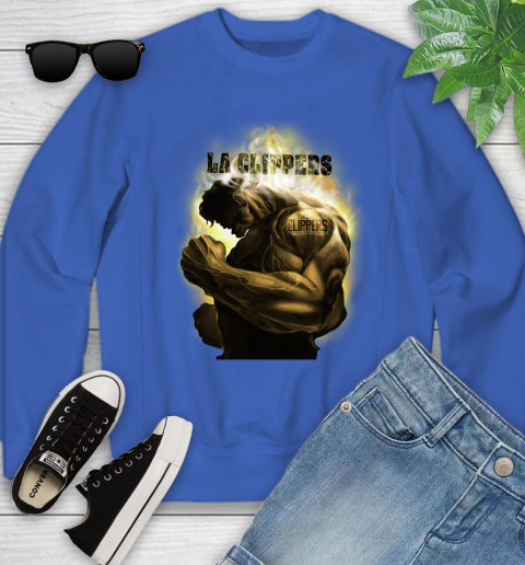 LA Clippers NBA Basketball Hulk Marvel Avengers Sports Youth Sweatshirt 7