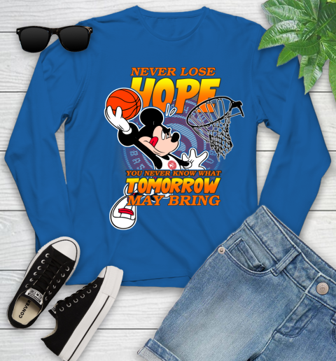 Atlanta Hawks NBA Basketball Mickey Disney Never Lose Hope Youth Long Sleeve 10