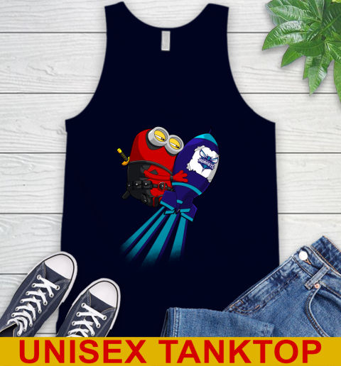 NBA Basketball Charlotte Hornets Deadpool Minion Marvel Shirt Tank Top 2