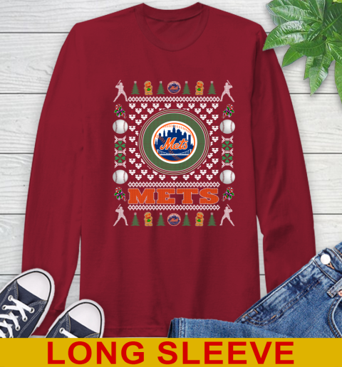New York Mets Merry Christmas MLB Baseball Loyal Fan Long Sleeve T-Shirt 9