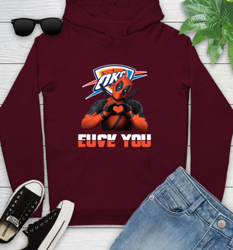 NBA Oklahoma City Thunder Deadpool Love You Fuck You Basketball Sports Youth Hoodie 7