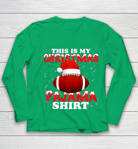 Football Christmas Gifts Santa Hat Funny Xmas Pajamas Youth Long Sleeve 4