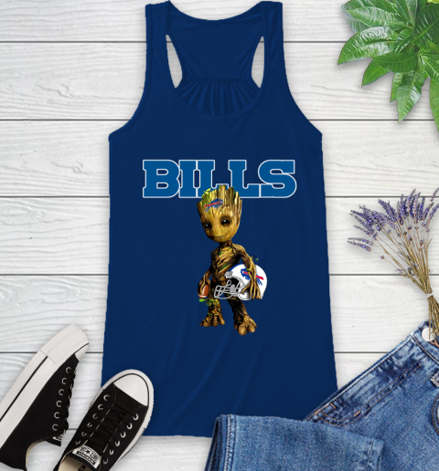 Buffalo Bills NFL Football Groot Marvel Guardians Of The Galaxy Racerback Tank 9