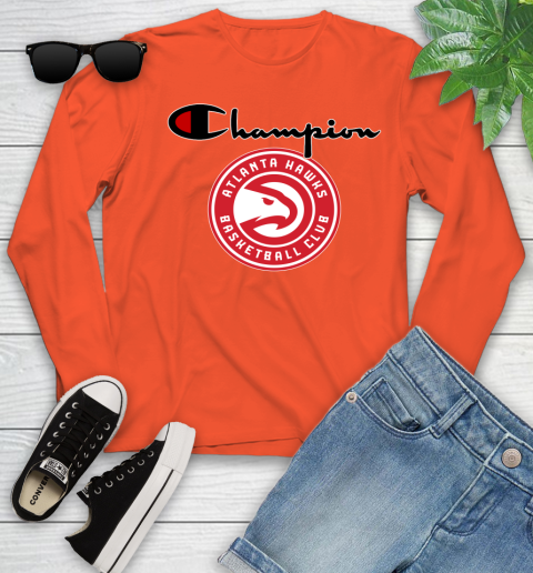 NBA Basketball Atlanta Hawks Champion Shirt Youth Long Sleeve 2