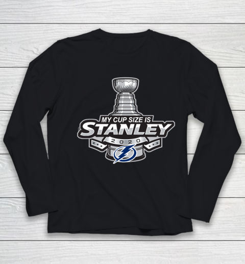 My Cup Size Is Stanley Cup 2020 NHL Tampa Bay Lightning Youth Long Sleeve
