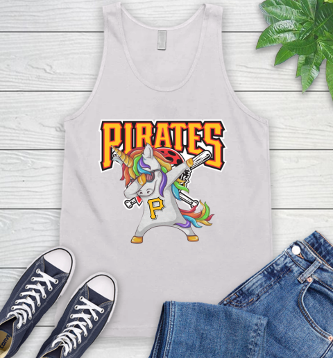 Pittsburgh Pirates MLB Baseball Funny Unicorn Dabbing Sports Tank Top