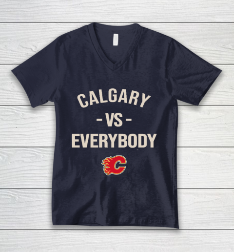 Calgary Flames Vs Everybody V-Neck T-Shirt 2