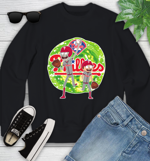 MLB Philadelphia Phillies Rick And Morty Baseball Sports Youth Sweatshirt 3 MLB Philadelphia Phillies Rick And Morty Baseball Sports Youth Sweatshirt - Image 3