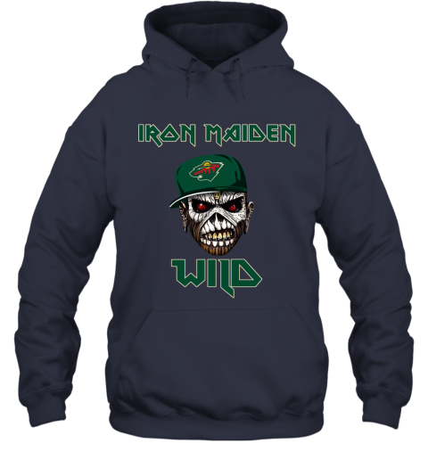 NHL Minnesota Wild Iron Maiden Rock Band Music Hockey Sports 5NsAZMwQ2G4 hoodie 23 95 151514 front navy