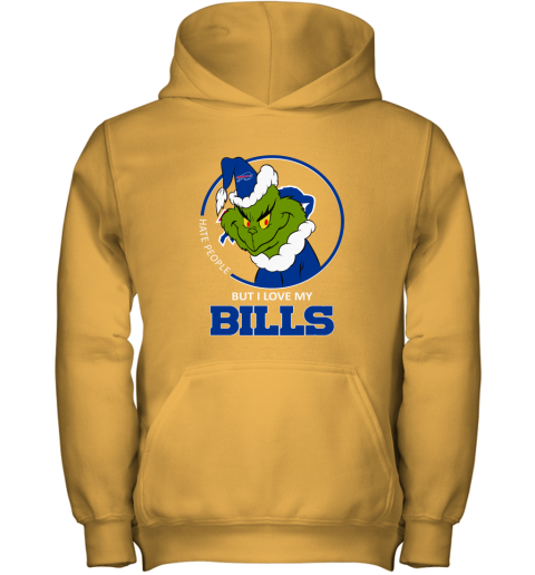 wvgu i hate people but i love my buffalo bills grinch nfl youth hoodie 43 front gold