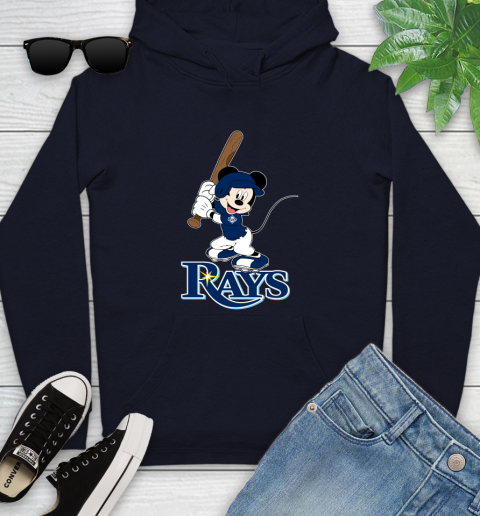 MLB Baseball Tampa Bay Rays Cheerful Mickey Mouse Shirt Youth Hoodie 4