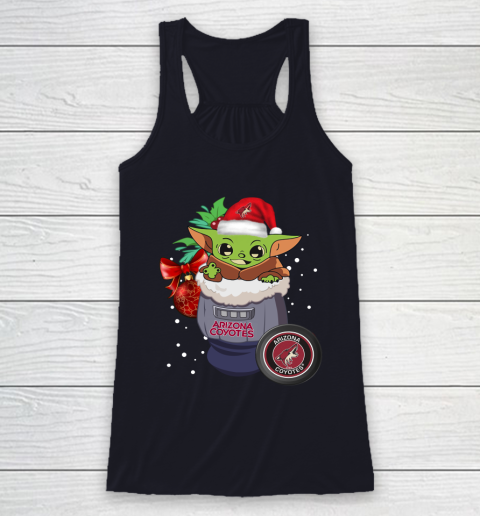 Arizona Coyotes Christmas Baby Yoda Star Wars Funny Happy NHL Racerback Tank 8