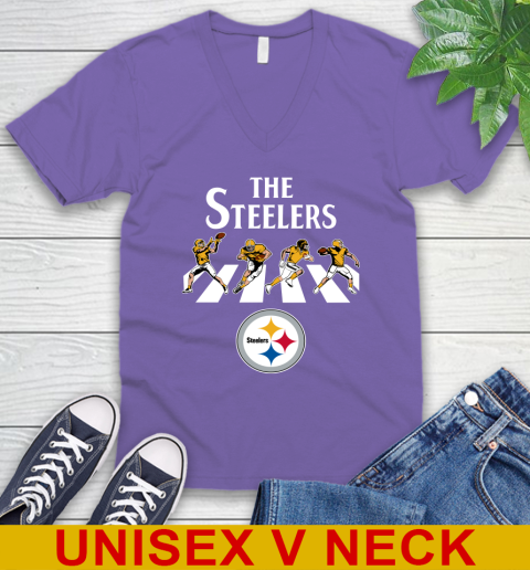 NFL Football Pittsburgh Steelers The Beatles Rock Band Shirt V-Neck T-Shirt 8