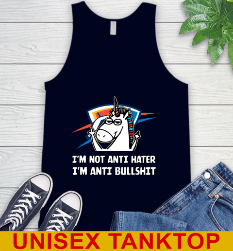 Oklahoma City Thunder NBA Basketball Unicorn I'm Not Anti Hater I'm Anti Bullshit Tank Top 3