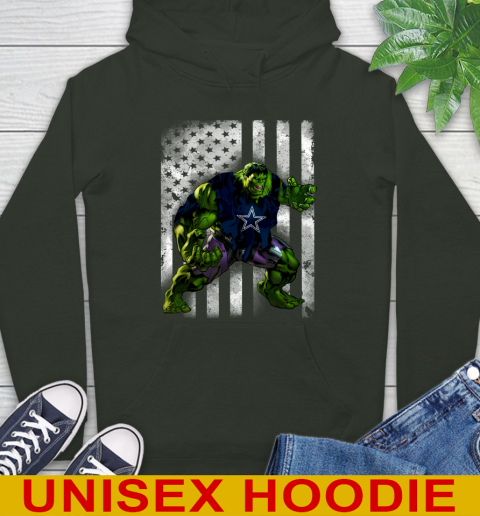 Dallas Cowboys Hulk Marvel Avengers NFL Football American Flag Hoodie 12