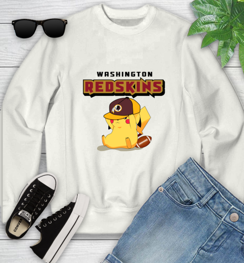 NFL Pikachu Football Washington Redskins Youth Sweatshirt
