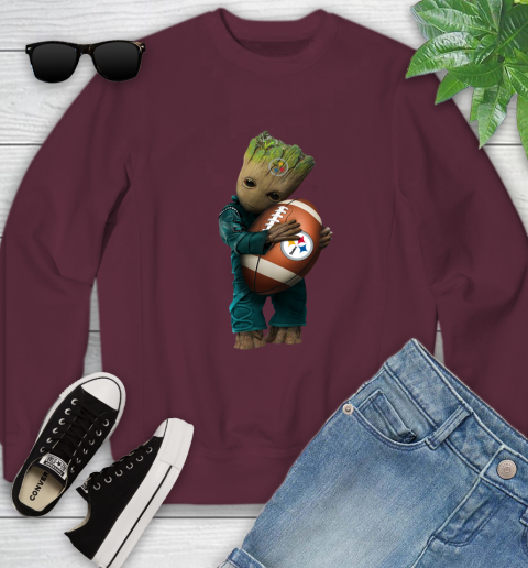 NFL Groot Guardians Of The Galaxy Football Sports Pittsburgh Steelers Youth Sweatshirt 5