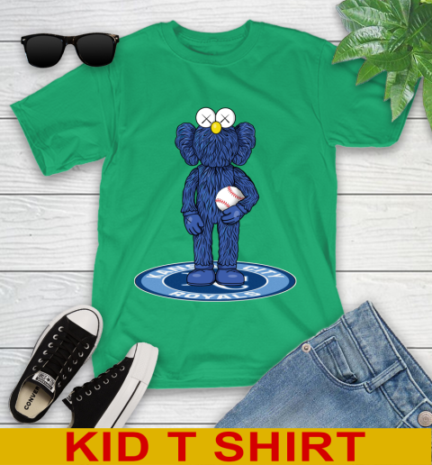 MLB Baseball Kansas City Royals Kaws Bff Blue Figure Shirt Youth T-Shirt 6