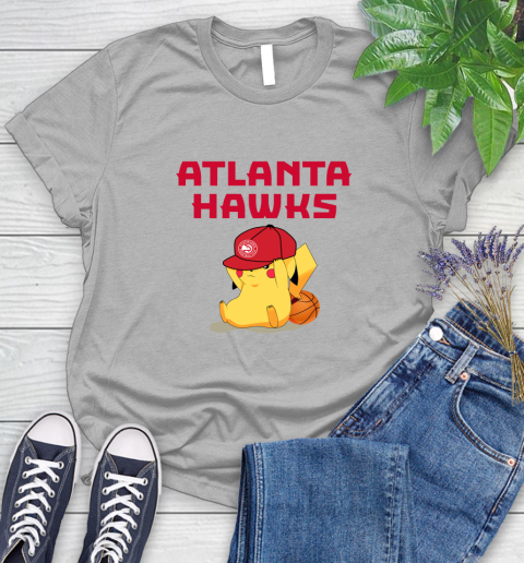 NBA Pikachu Basketball Sports Atlanta Hawks Women's T-Shirt 5