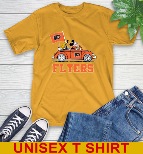 NHL Hockey Philadelphia Flyers Pluto Mickey Driving Disney Shirt T-Shirt 3