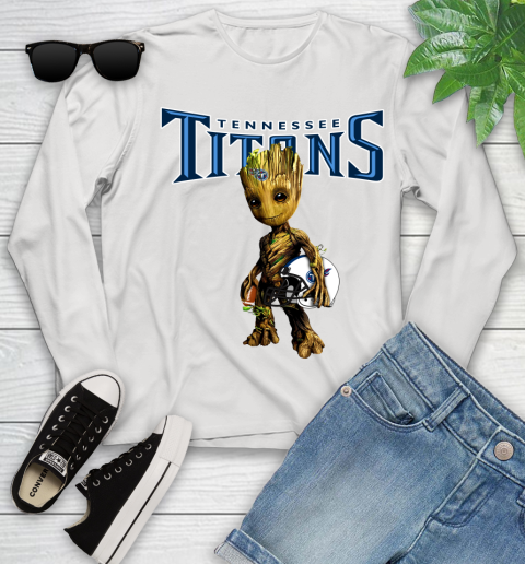 Tennessee Titans NFL Football Groot Marvel Guardians Of The Galaxy Youth Long Sleeve