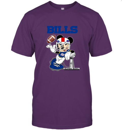 odaz nfl buffalo bills mickey mouse disney super bowl football t shirt long sleeve jersey t shirt 60 front team purple