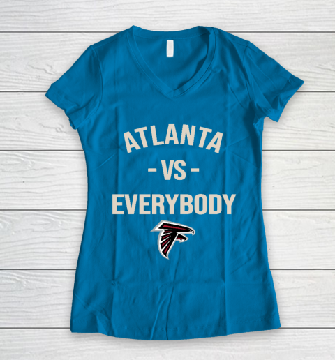 Atlanta Falcons Vs Everybody Women's V-Neck T-Shirt 5