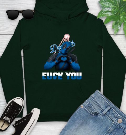 MLB Los Angeles Dodgers Deadpool Love You Fuck You Baseball Sports Youth Hoodie 14