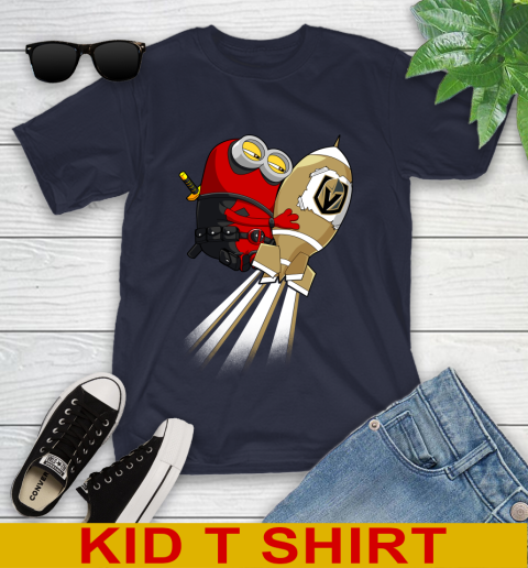 NHL Hockey Vegas Golden Knights Deadpool Minion Marvel Shirt Youth T-Shirt 2