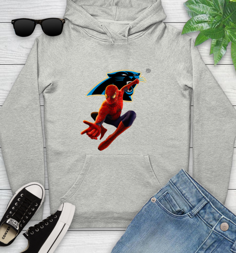 NFL Spider Man Avengers Endgame Football Carolina Panthers Youth Hoodie