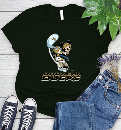 NHL Hockey Anaheim Ducks Cheerful Mickey Mouse Shirt Women's T-Shirt 6