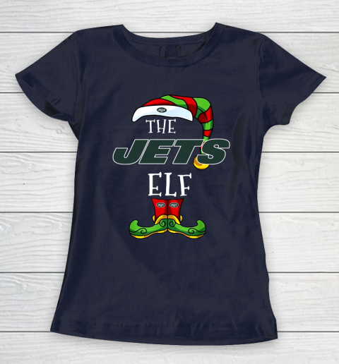 New York Jets Christmas ELF Funny NFL Women's T-Shirt 2
