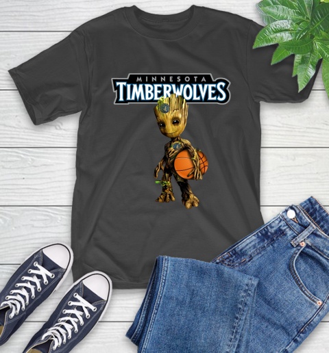 Minnesota Timberwolves NBA Basketball Groot Marvel Guardians Of The Galaxy T-Shirt 2