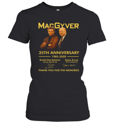 Macgyver 35Th Anniversary Thank You For The Memories Signatures Women's T-Shirt