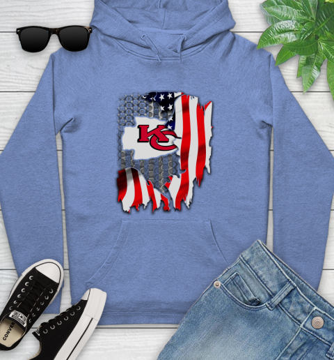 Kansas City Chiefs NFL Football American Flag Youth Hoodie 13