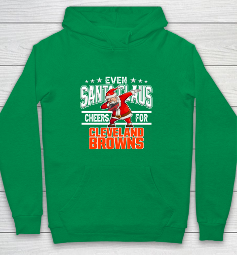 Cleveland Browns Even Santa Claus Cheers For Christmas NFL Youth Hoodie 4