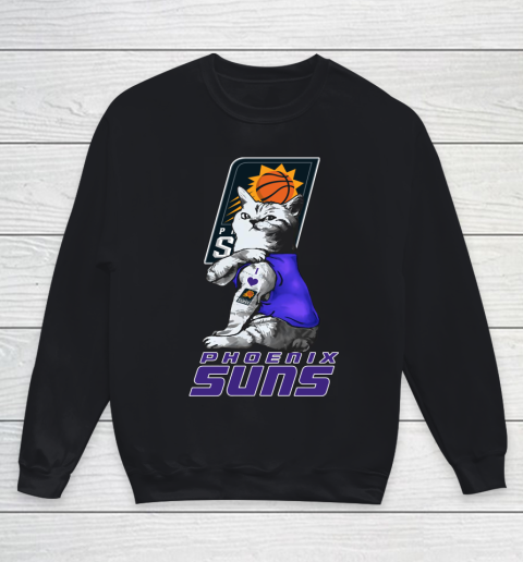 NBA Basketball My Cat Loves Phoenix Suns Youth Sweatshirt