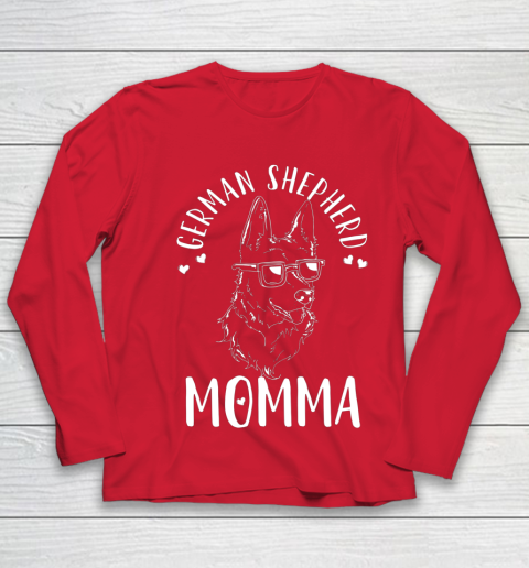 Dog Mom Shirt German Shepherd Momma Dog Mom Mama Gift Youth Long Sleeve 8