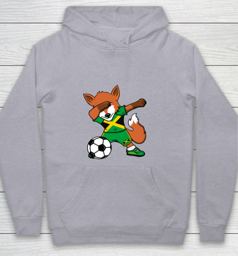 Dabbing Fox Jamaica Soccer Fans Jersey Jamaican Football Fan Youth Hoodie 5
