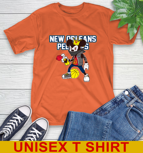 New Orleans Pelicans NBA Basketball Mickey Peace Sign Sports T-Shirt 5