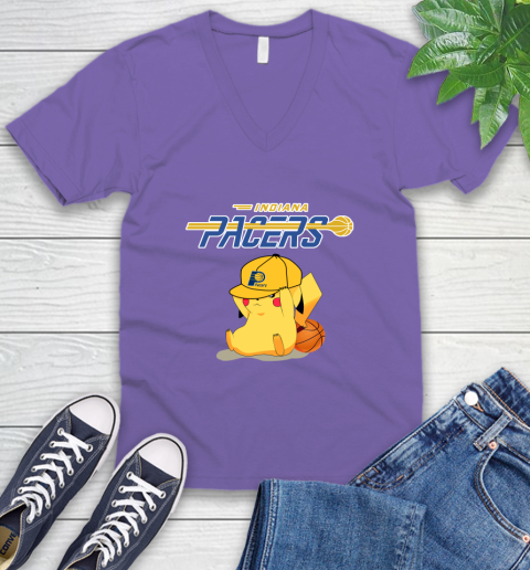 NBA Pikachu Basketball Sports Indiana Pacers V-Neck T-Shirt 9