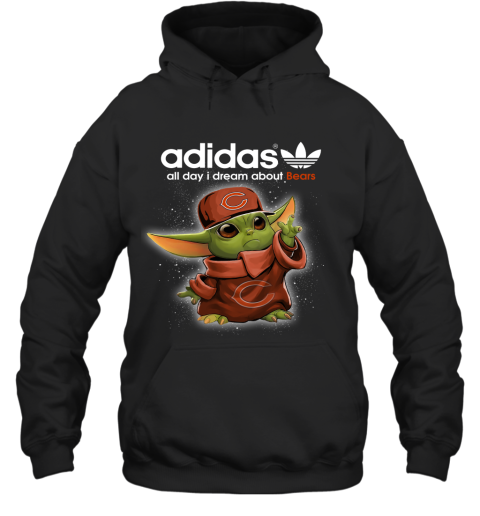 Baby Yoda Adidas All Day I Dream About Chicago Bears Hoodie