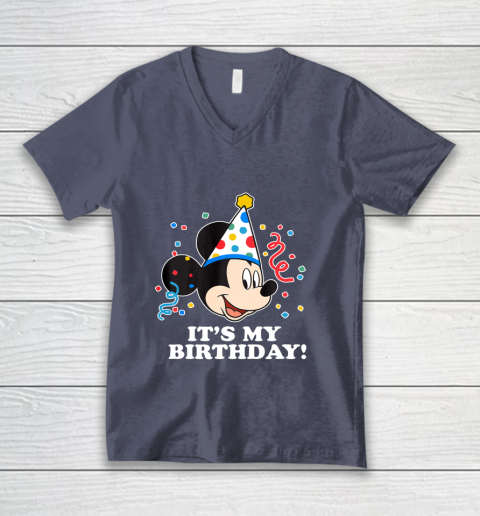 Disney Mickey Mouse Its My Birthday V-Neck T-Shirt 7