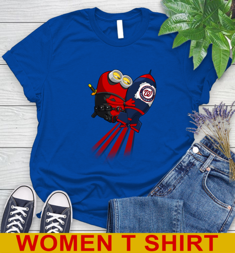 MLB Baseball Washington Nationals Deadpool Minion Marvel Shirt Women's T-Shirt 10