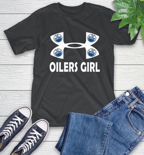 NHL Edmonton Oilers Girl Under Armour Hockey Sports T-Shirt