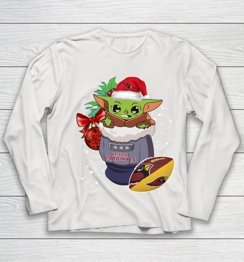 Arizona Cardinals Christmas Baby Yoda Star Wars Funny Happy NFL Youth Long Sleeve 11