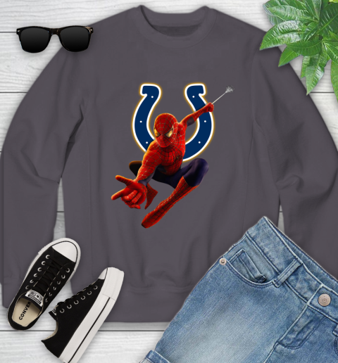 NFL Spider Man Avengers Endgame Football Indianapolis Colts Youth Sweatshirt 6